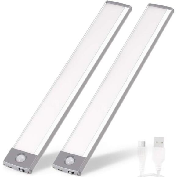 Rechargeable Motion Sensor Led Lights Ultra Thin Softer Under Counter 54-LED - Picture 1 of 7